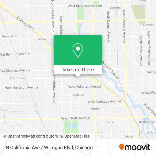 Mapa de N California Ave / W Logan Blvd