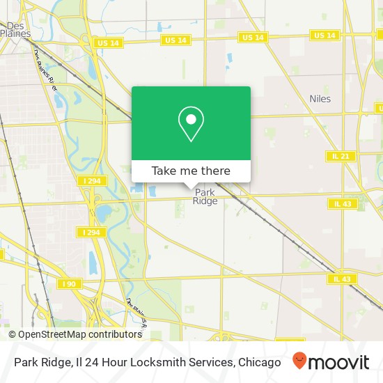 Mapa de Park Ridge, Il 24 Hour Locksmith Services