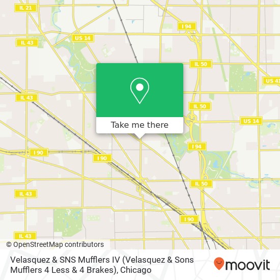 Mapa de Velasquez & SNS Mufflers IV (Velasquez & Sons Mufflers 4 Less & 4 Brakes)