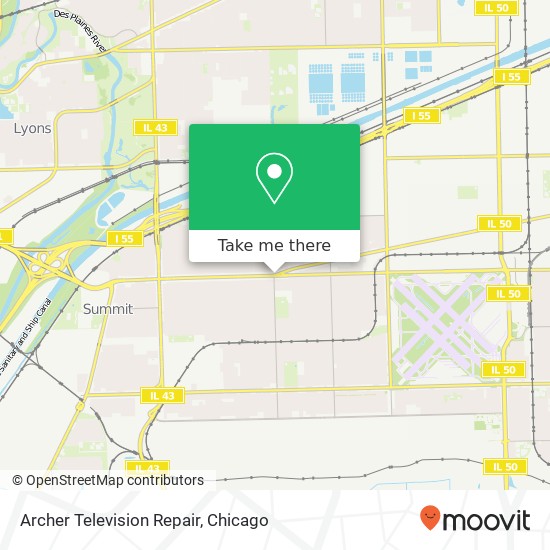 Archer Television Repair map