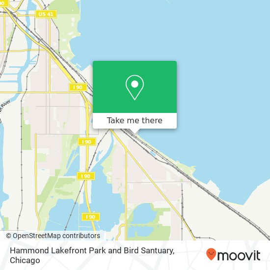 Hammond Lakefront Park and Bird Santuary map