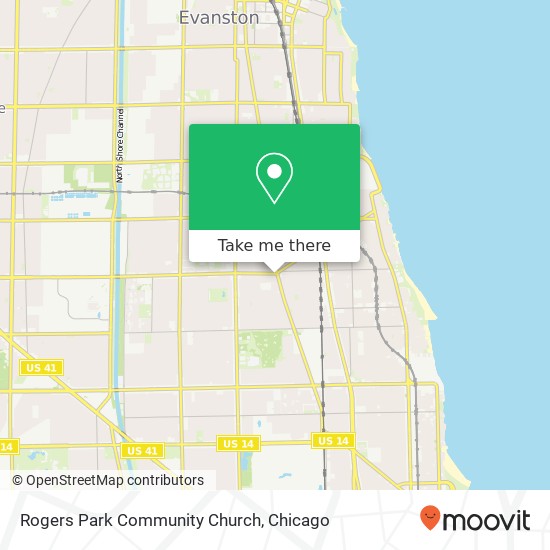 Rogers Park Community Church map