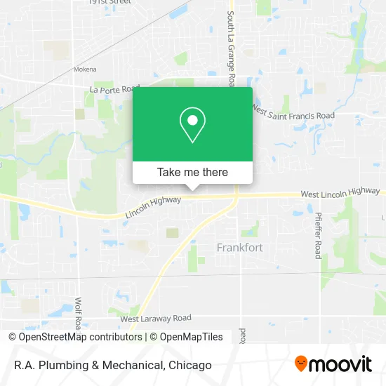 R.A. Plumbing & Mechanical map