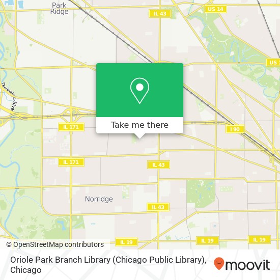 Mapa de Oriole Park Branch Library (Chicago Public Library)