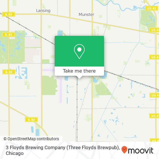 Mapa de 3 Floyds Brewing Company (Three Floyds Brewpub)