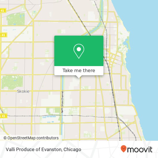 Valli Produce of Evanston map