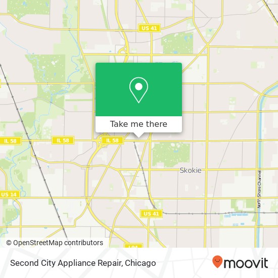 Mapa de Second City Appliance Repair