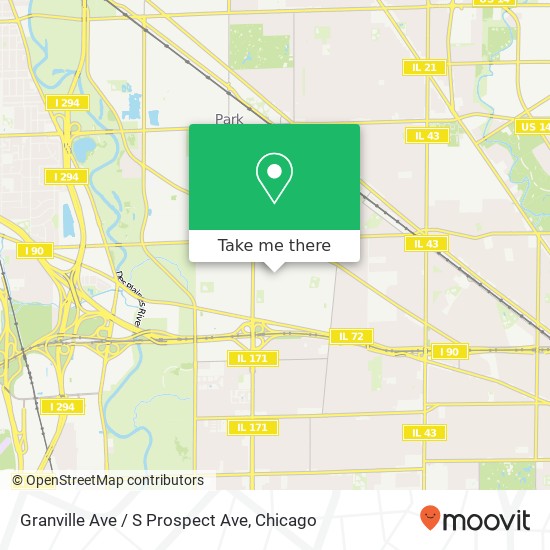 Mapa de Granville Ave / S Prospect Ave