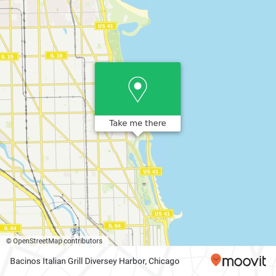 Mapa de Bacinos Italian Grill Diversey Harbor