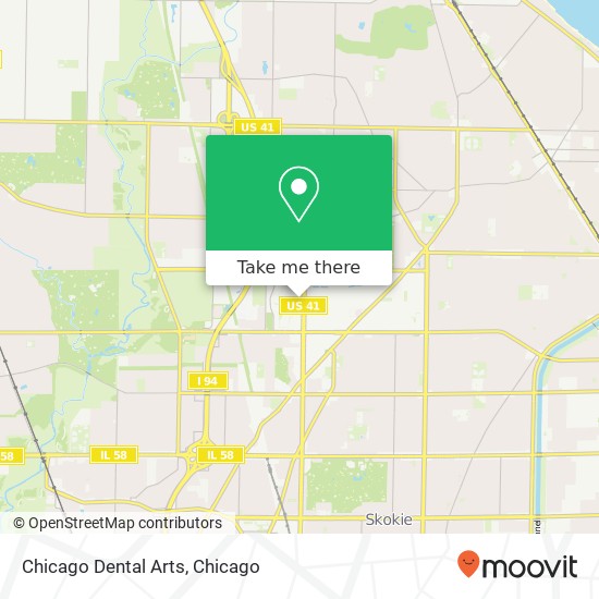 Mapa de Chicago Dental Arts