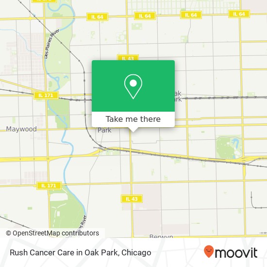 Mapa de Rush Cancer Care in Oak Park