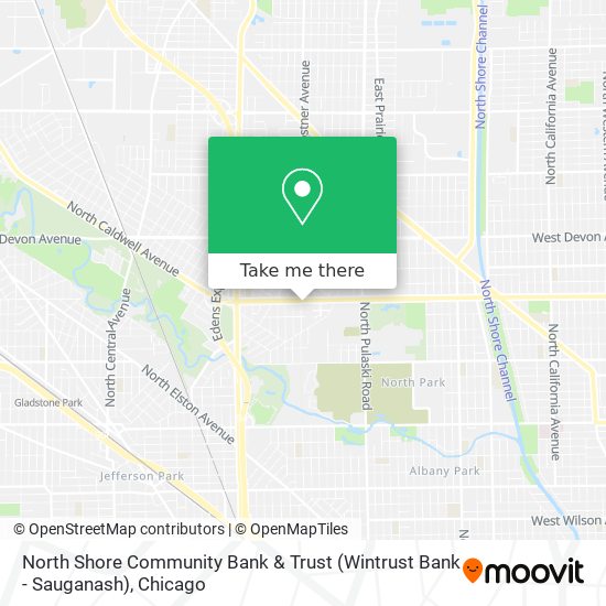 Mapa de North Shore Community Bank & Trust (Wintrust Bank - Sauganash)