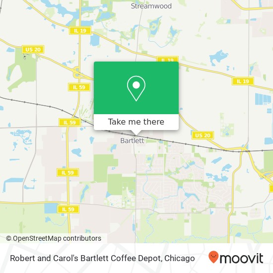 Robert and Carol's Bartlett Coffee Depot map