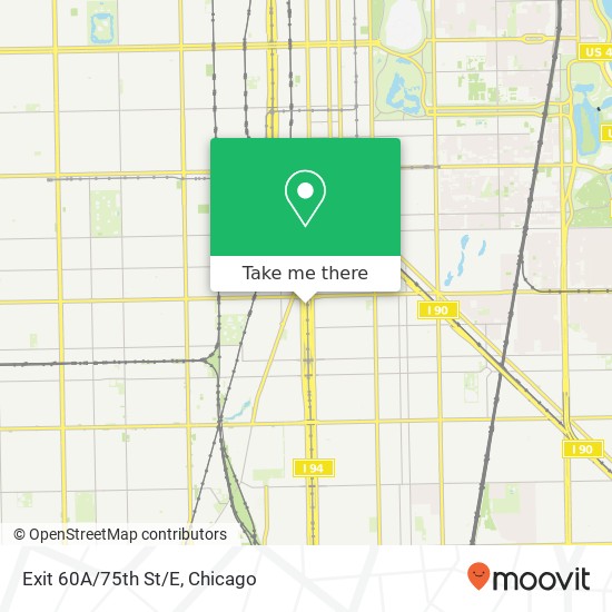 Exit 60A/75th St/E map
