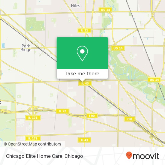 Chicago Elite Home Care map
