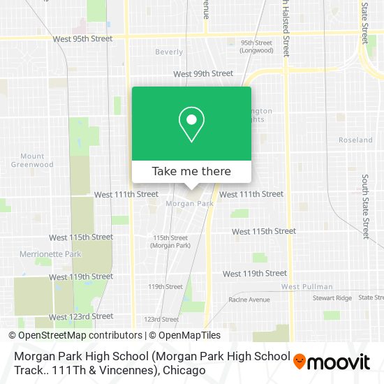 Mapa de Morgan Park High School (Morgan Park High School Track.. 111Th & Vincennes)