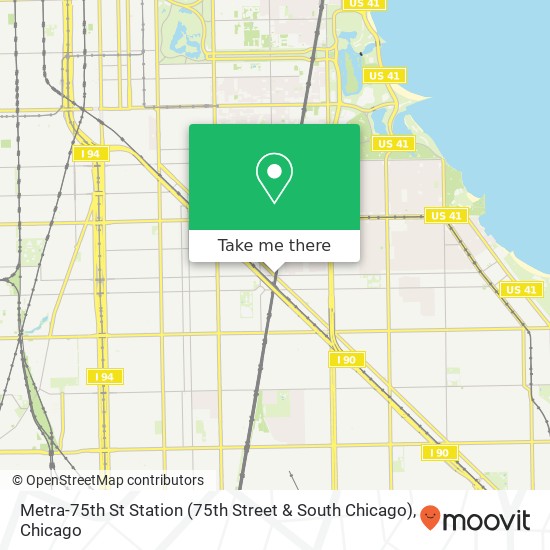 Metra-75th St Station (75th Street & South Chicago) map