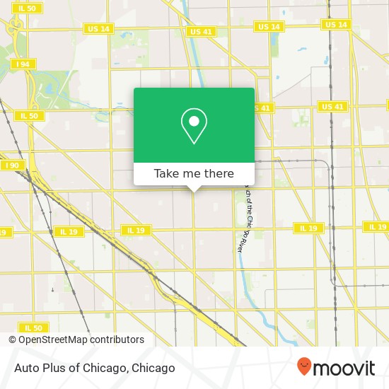 Auto Plus of Chicago map