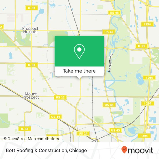 Bott Roofing & Construction map