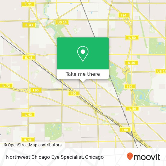 Northwest Chicago Eye Specialist map