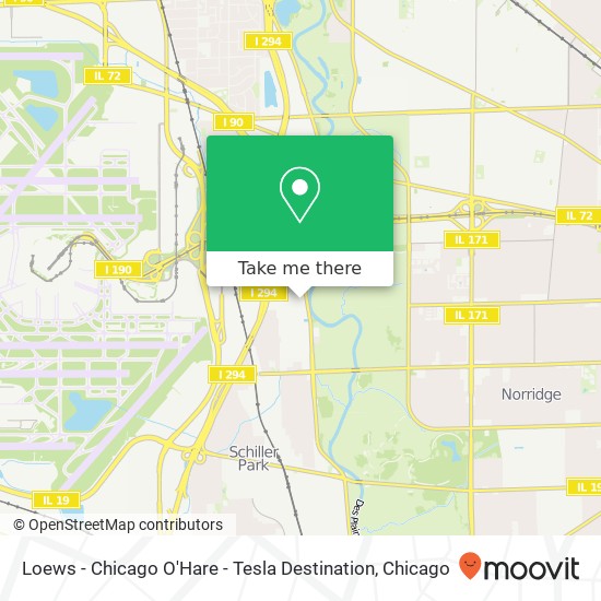 Loews - Chicago O'Hare - Tesla Destination map