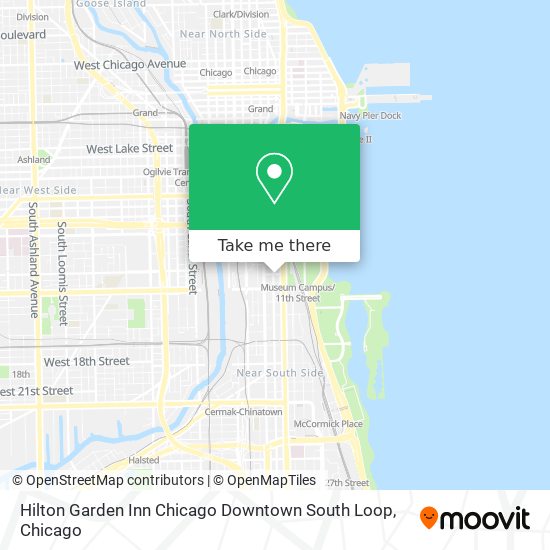 Hilton Garden Inn Chicago Downtown South Loop map