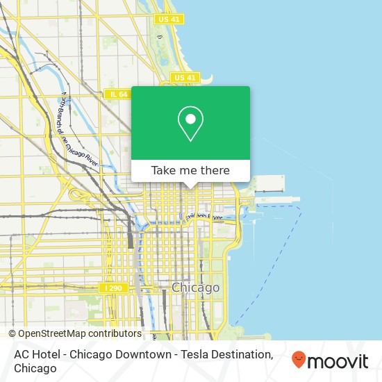 AC Hotel - Chicago Downtown - Tesla Destination map