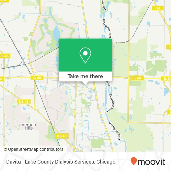 Mapa de Davita - Lake County Dialysis Services