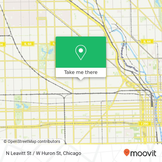 N Leavitt St / W Huron St map