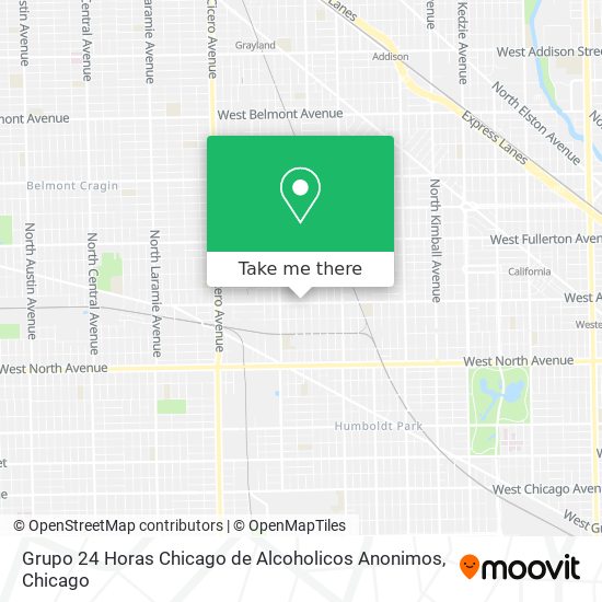 Grupo 24 Horas Chicago de Alcoholicos Anonimos map