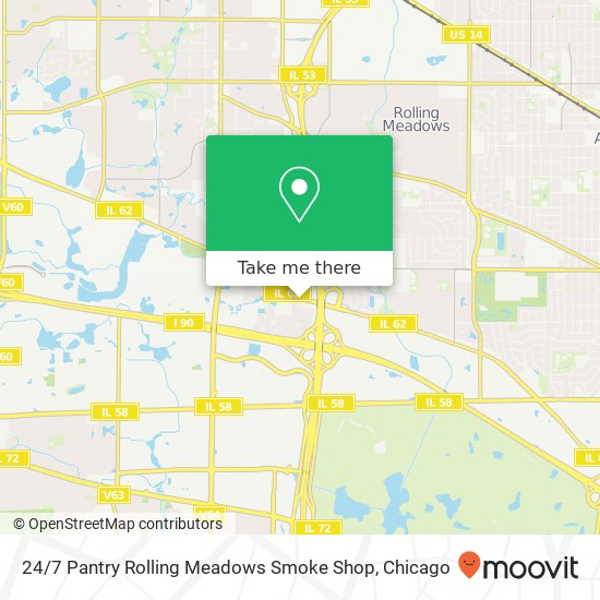 Mapa de 24 / 7 Pantry Rolling Meadows Smoke Shop