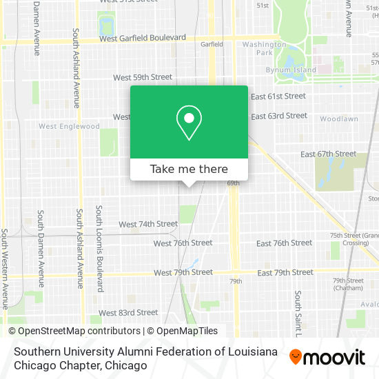 Mapa de Southern University Alumni Federation of Louisiana Chicago Chapter