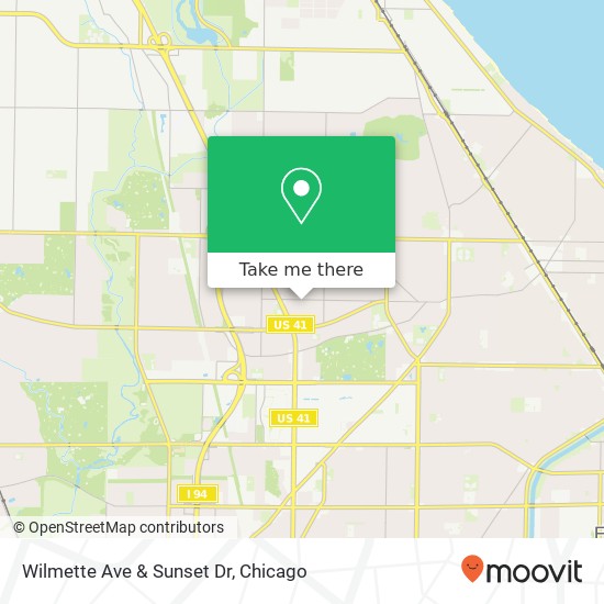 Wilmette Ave & Sunset Dr map