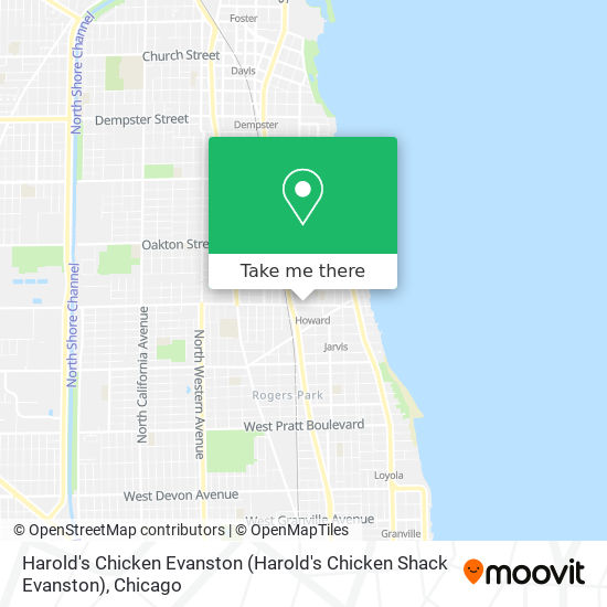 Harold's Chicken Evanston map