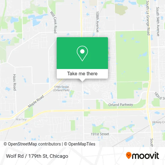Wolf Rd / 179th St map