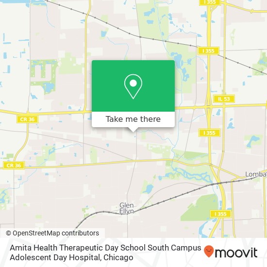 Mapa de Amita Health Therapeutic Day School South Campus Adolescent Day Hospital