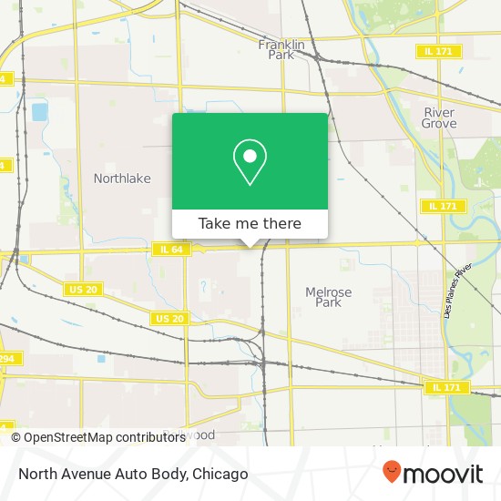 Mapa de North Avenue Auto Body