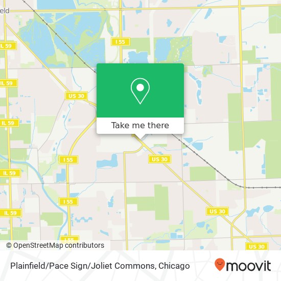 Plainfield / Pace Sign / Joliet Commons map