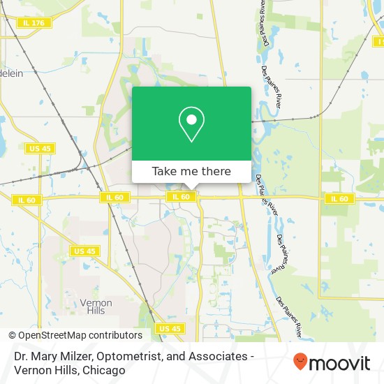 Dr. Mary Milzer, Optometrist, and Associates - Vernon Hills map