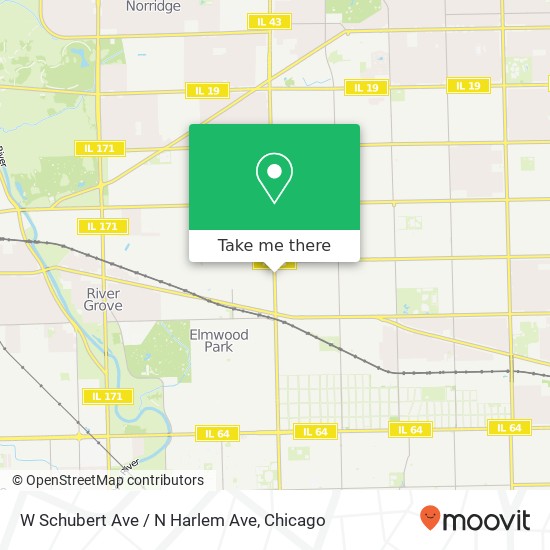 W Schubert Ave / N Harlem Ave map