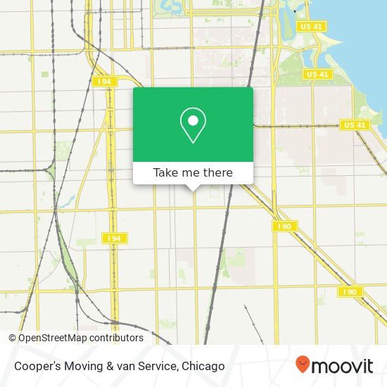 Cooper's Moving & van Service map