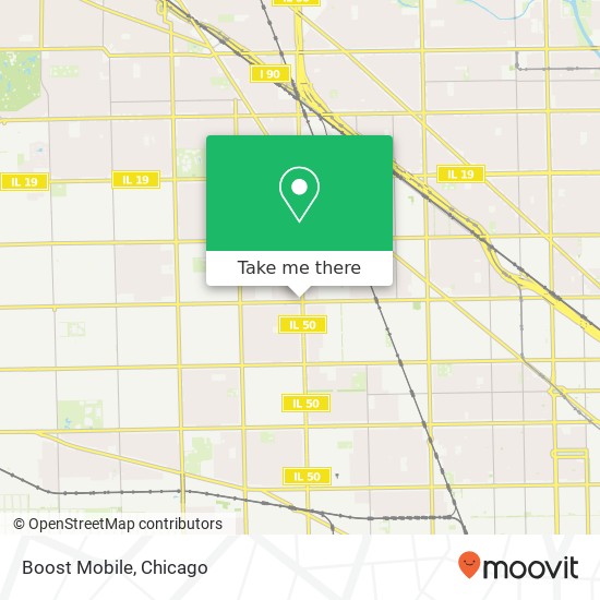 Mapa de Boost Mobile