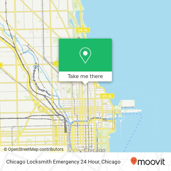 Chicago Locksmith Emergency 24 Hour map