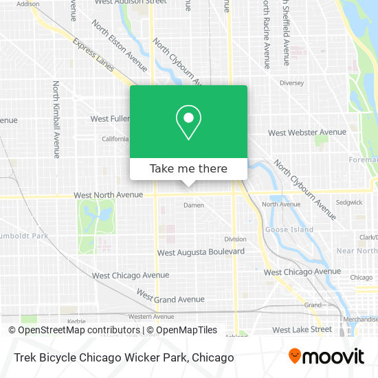 Trek Bicycle Chicago Wicker Park map