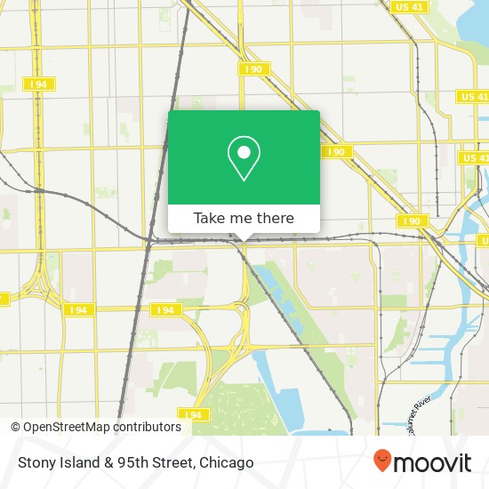 Stony Island & 95th Street map