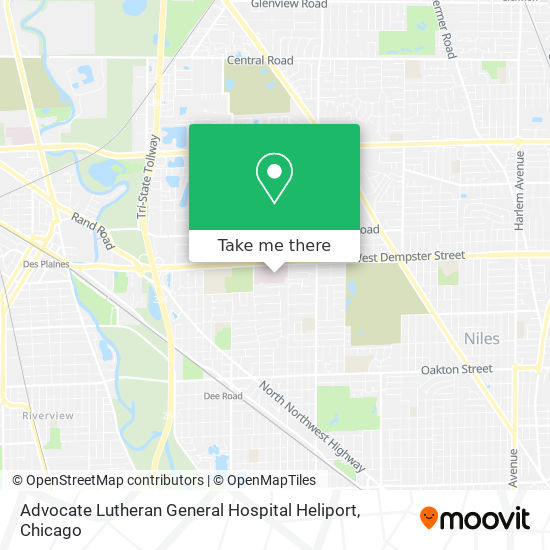 Advocate Lutheran General Hospital Heliport map