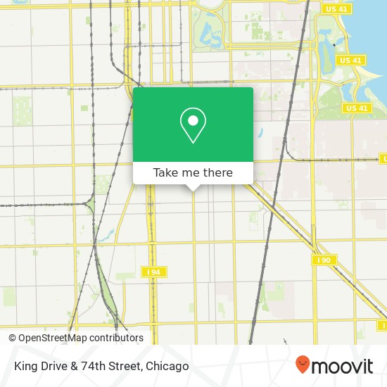 King Drive & 74th Street map