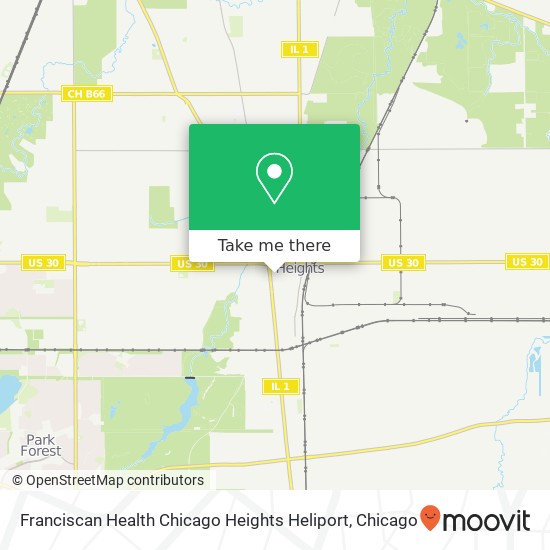 Mapa de Franciscan Health Chicago Heights Heliport