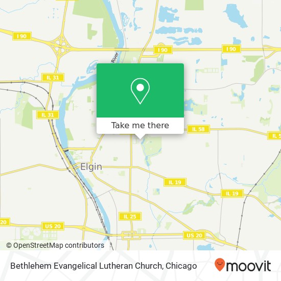 Mapa de Bethlehem Evangelical Lutheran Church