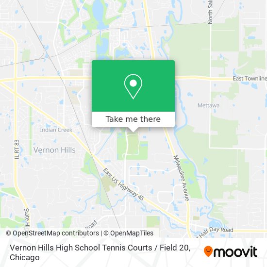 Mapa de Vernon Hills High School Tennis Courts / Field 20